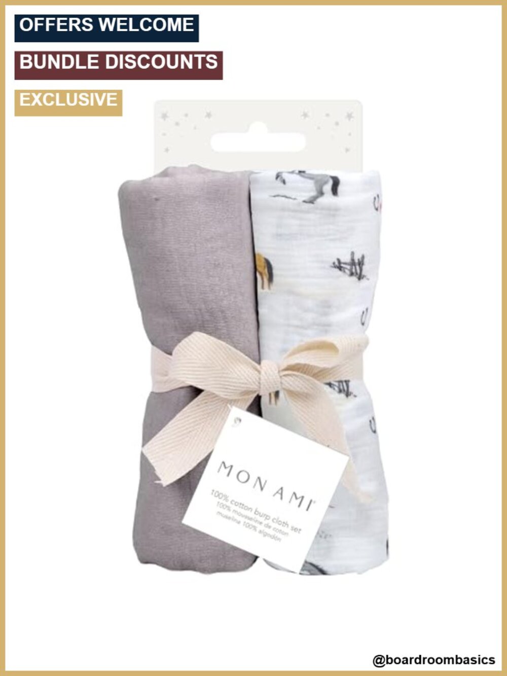 100% Cotton Muslin Burp Cloths | Absorbent Baby Essential